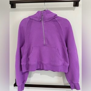 Oversized Scuba half zip hoodie Moonlit Magenta